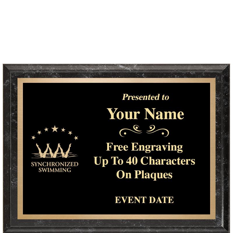 8x6 BLACK MARBLEIZED PLAQUE