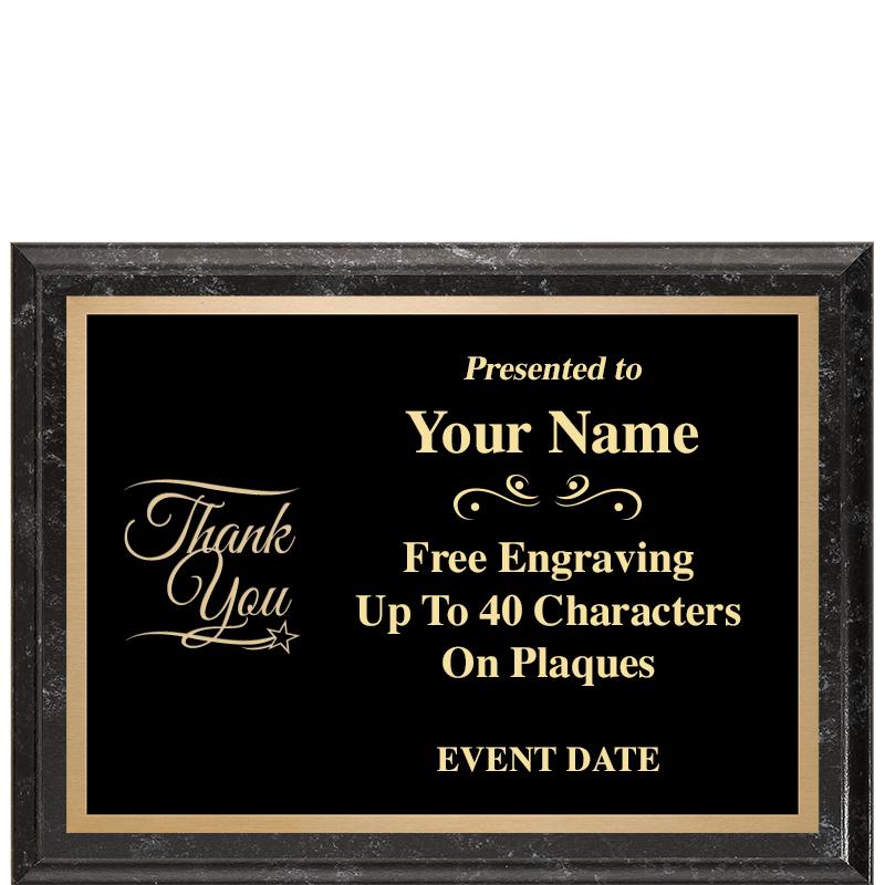 8x6 BLACK MARBLEIZED PLAQUE