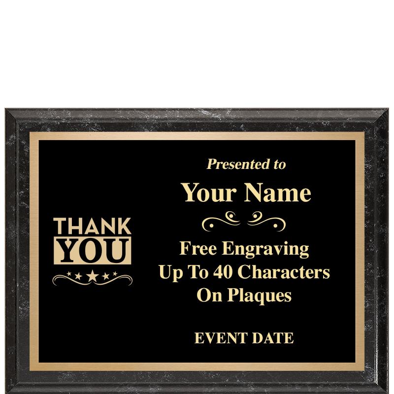 8x6 BLACK MARBLEIZED PLAQUE