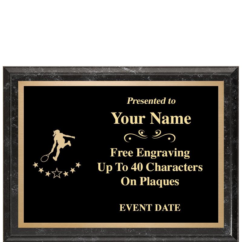 8x6 BLACK MARBLEIZED PLAQUE