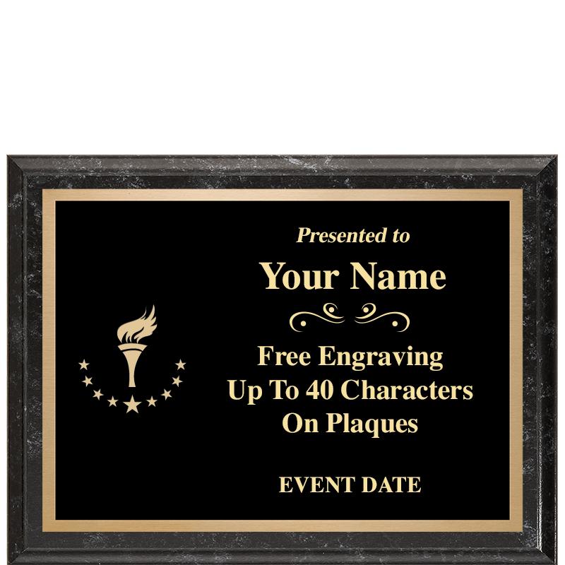 8x6 BLACK MARBLEIZED PLAQUE