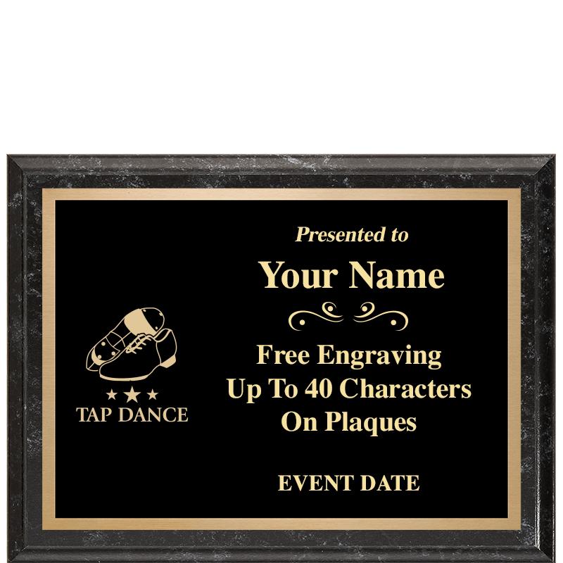 8x6 BLACK MARBLEIZED PLAQUE