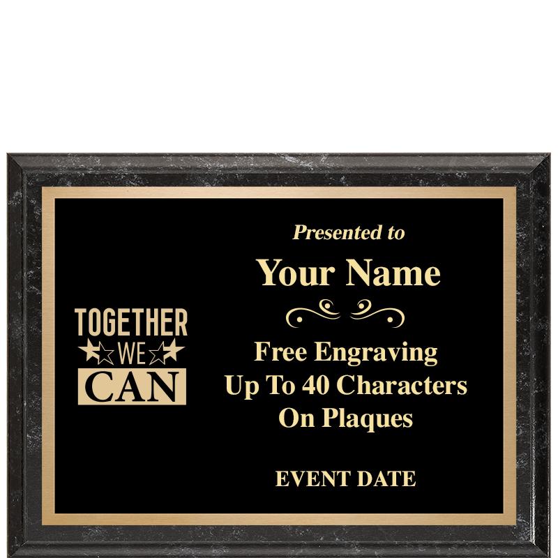 8x6 BLACK MARBLEIZED PLAQUE