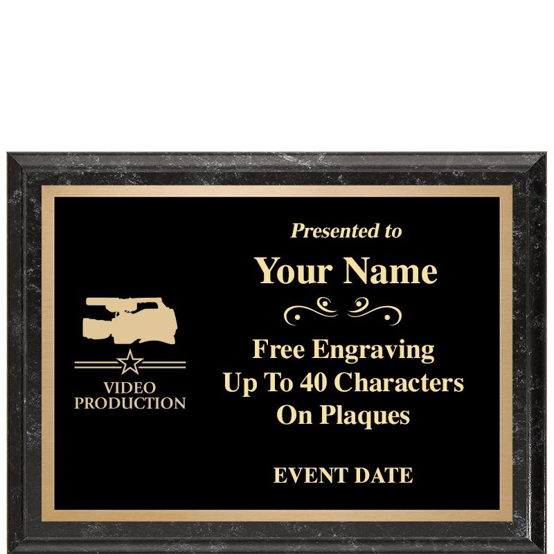 8x6 BLACK MARBLEIZED PLAQUE