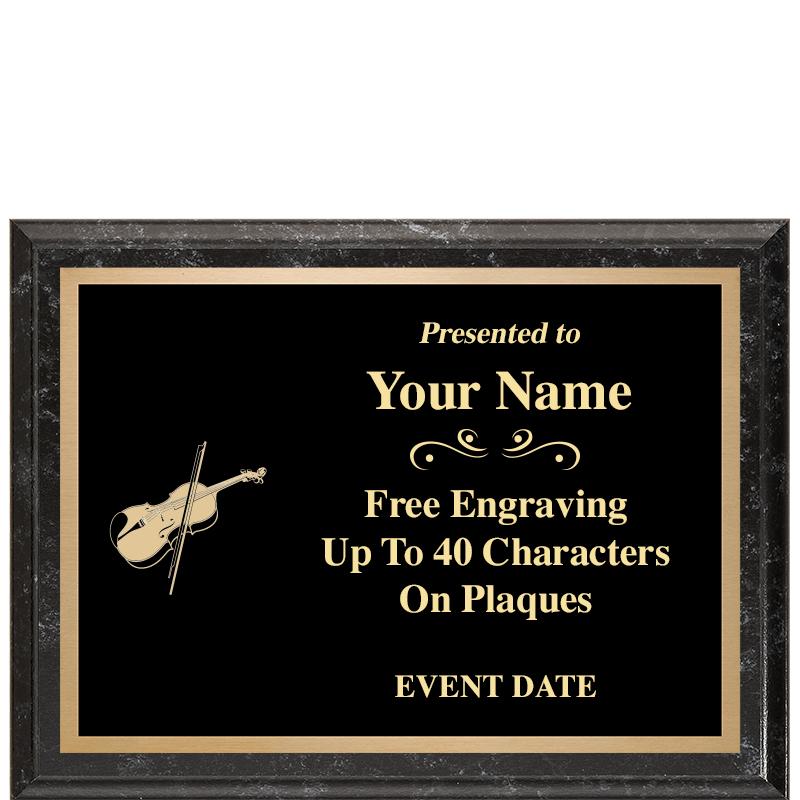 8x6 BLACK MARBLEIZED PLAQUE