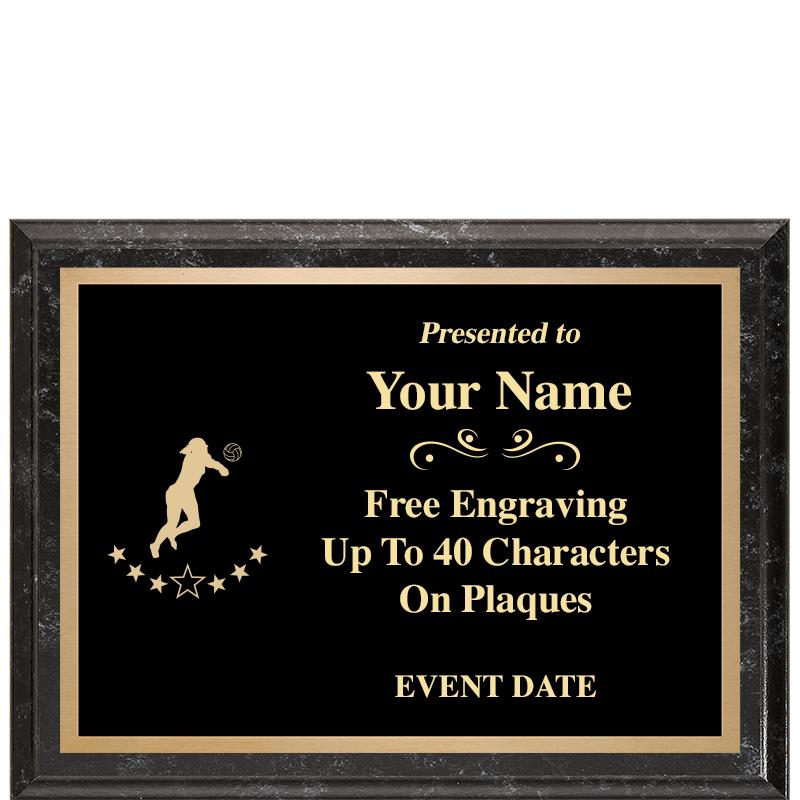 8x6 BLACK MARBLEIZED PLAQUE