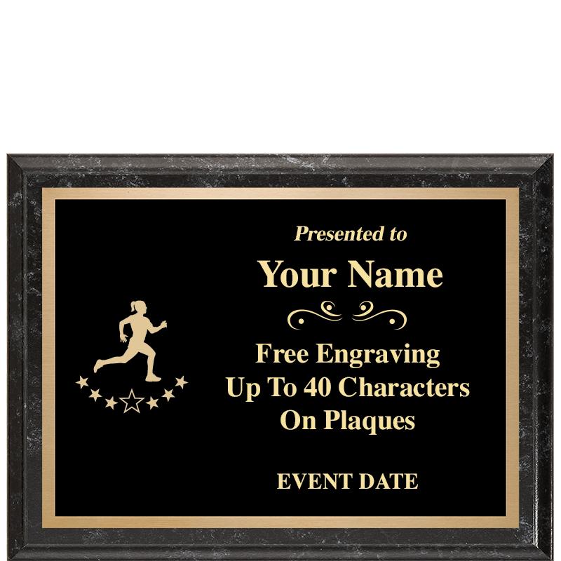 8x6 BLACK MARBLEIZED PLAQUE