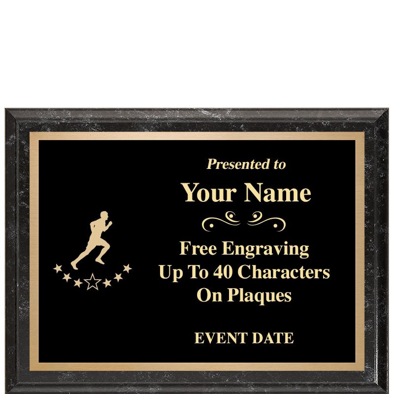 8x6 BLACK MARBLEIZED PLAQUE