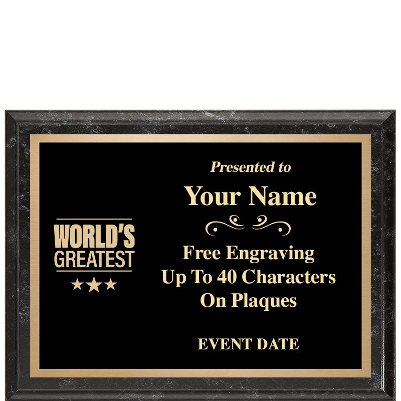 8x6 BLACK MARBLEIZED PLAQUE