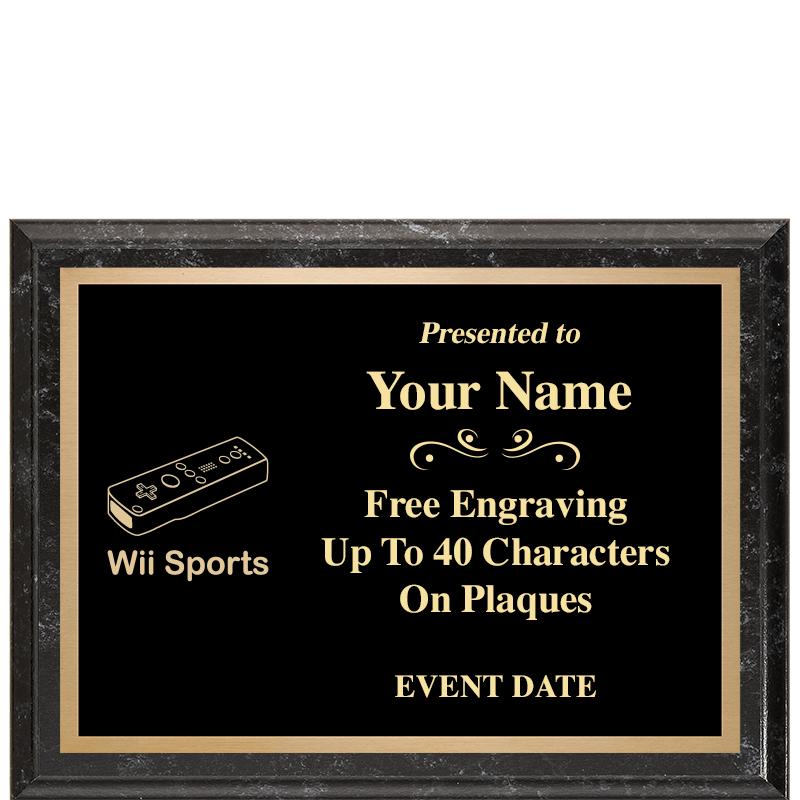 8x6 BLACK MARBLEIZED PLAQUE