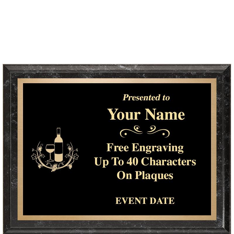 8x6 BLACK MARBLEIZED PLAQUE