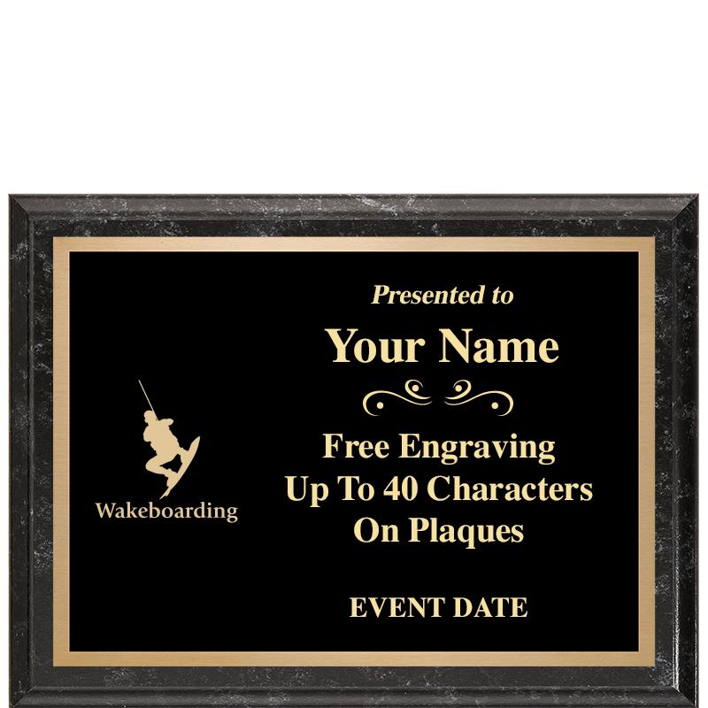 8x6 BLACK MARBLEIZED PLAQUE