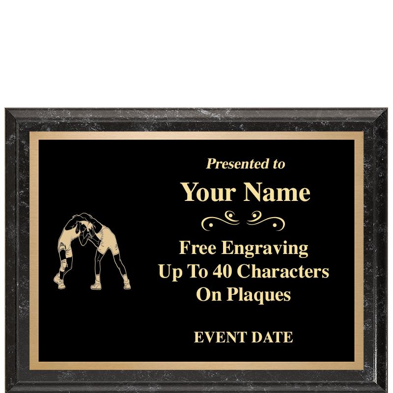 8x6 BLACK MARBLEIZED PLAQUE