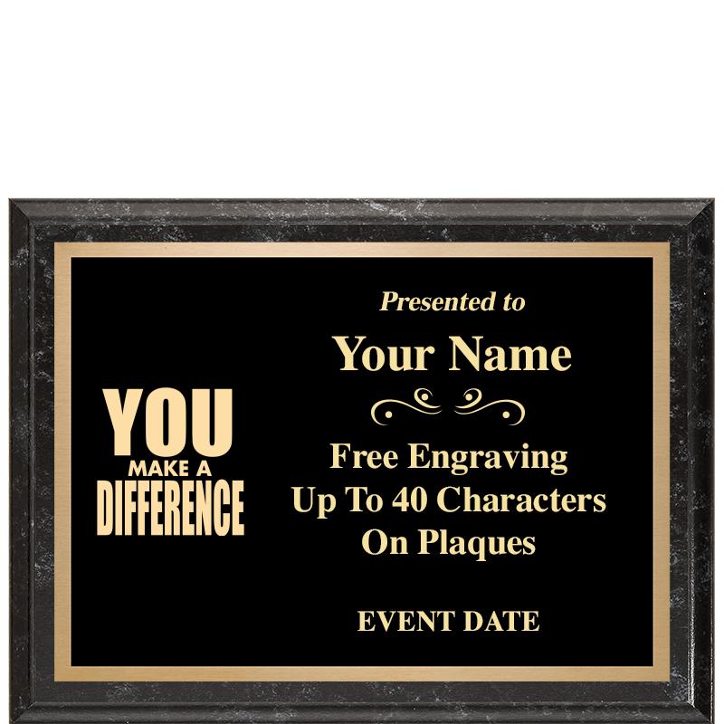 8x6 BLACK MARBLEIZED PLAQUE