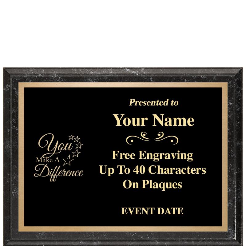 8x6 BLACK MARBLEIZED PLAQUE