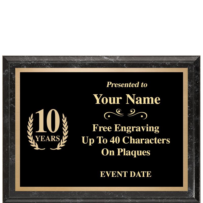 8x6 BLACK MARBLEIZED PLAQUE