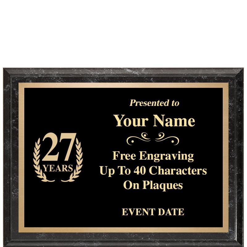 8x6 BLACK MARBLEIZED PLAQUE