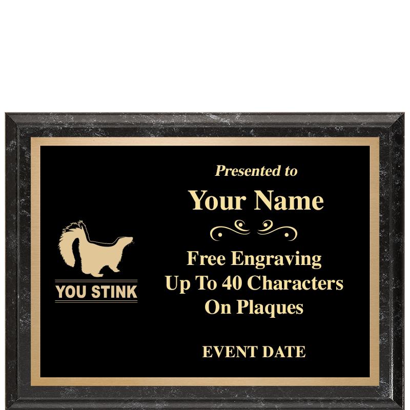 8x6 BLACK MARBLEIZED PLAQUE