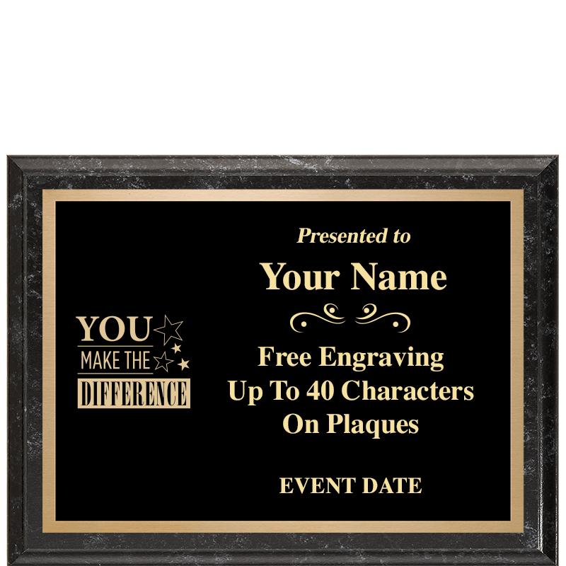 8x6 BLACK MARBLEIZED PLAQUE