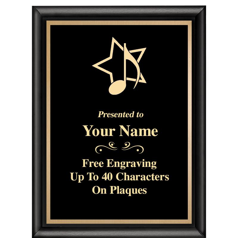 6X8 CLASSIC BLACK SHINY PLAQUE