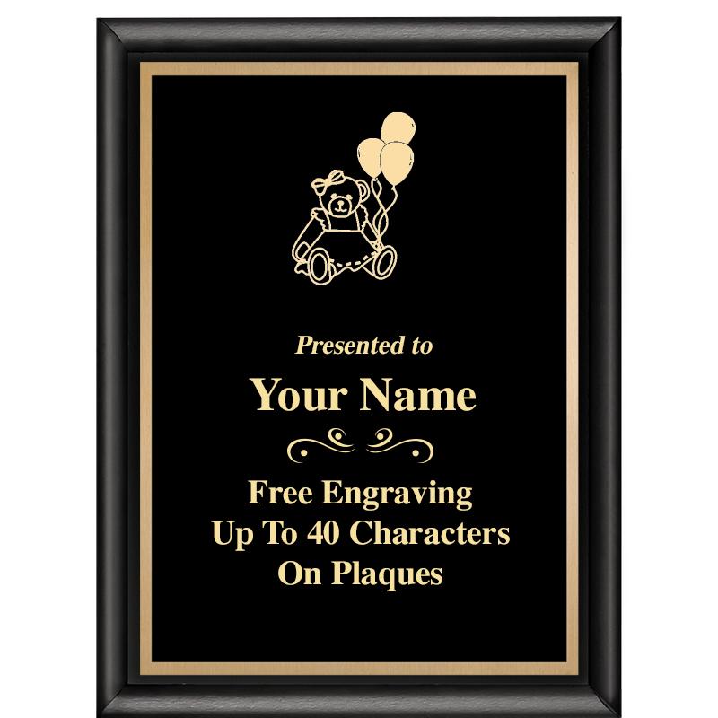 6X8 CLASSIC BLACK SHINY PLAQUE