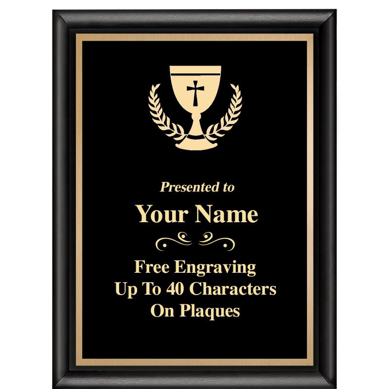 6X8 CLASSIC BLACK SHINY PLAQUE