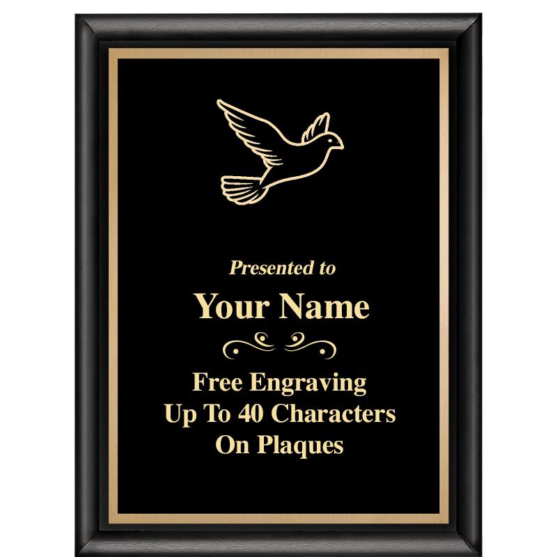 6X8 CLASSIC BLACK SHINY PLAQUE