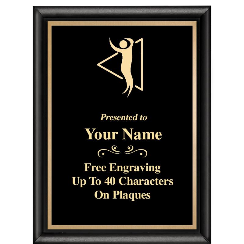 6X8 CLASSIC BLACK SHINY PLAQUE