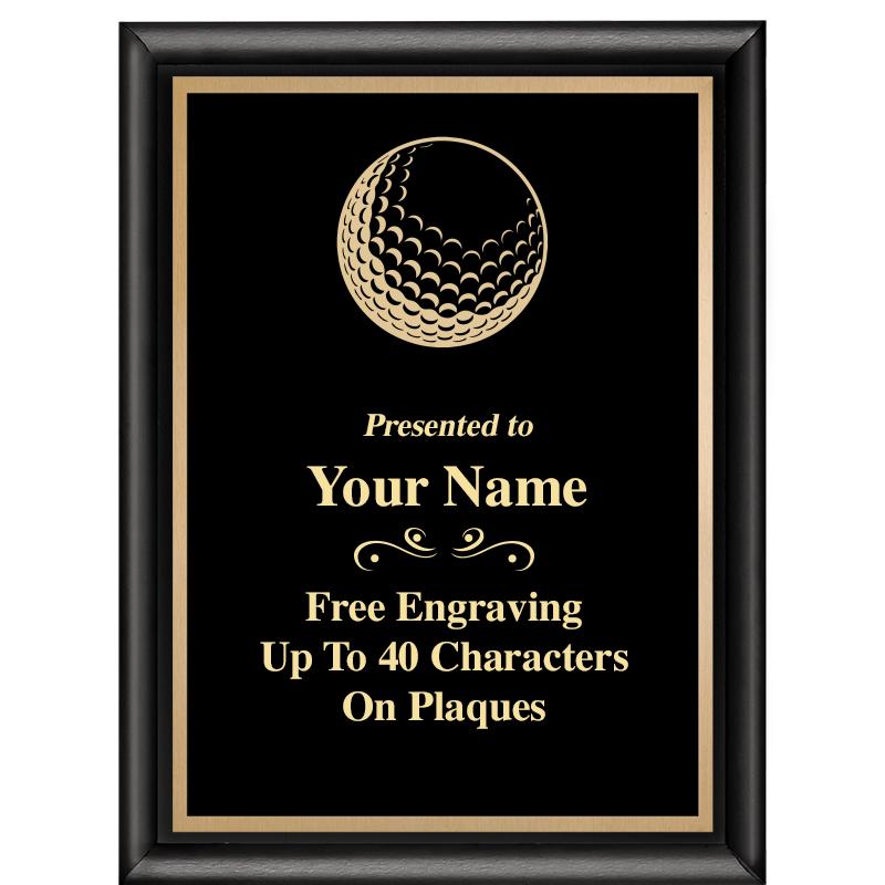 6X8 CLASSIC BLACK SHINY PLAQUE