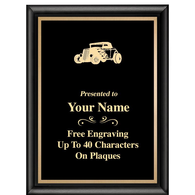 6X8 CLASSIC BLACK SHINY PLAQUE