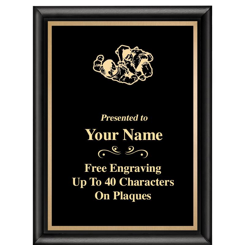 6X8 CLASSIC BLACK SHINY PLAQUE