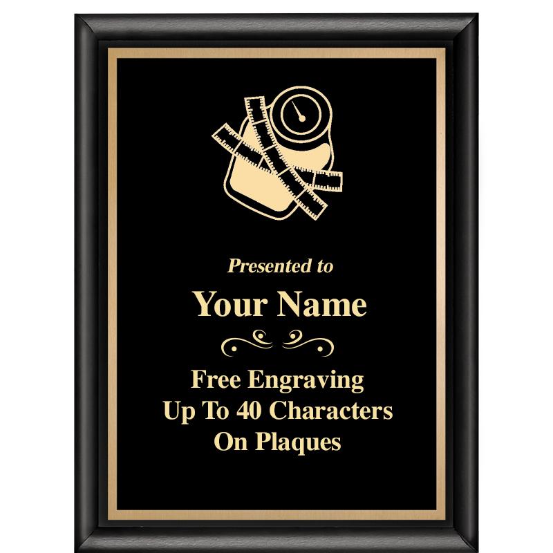 6X8 CLASSIC BLACK SHINY PLAQUE