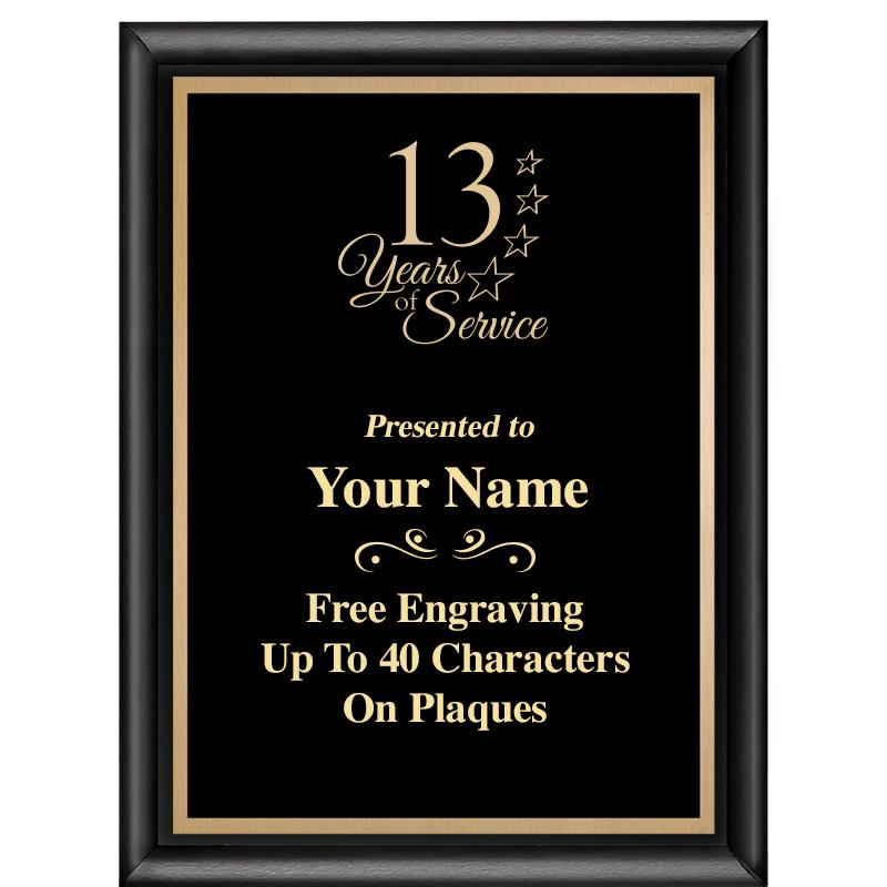 6X8 CLASSIC BLACK SHINY PLAQUE