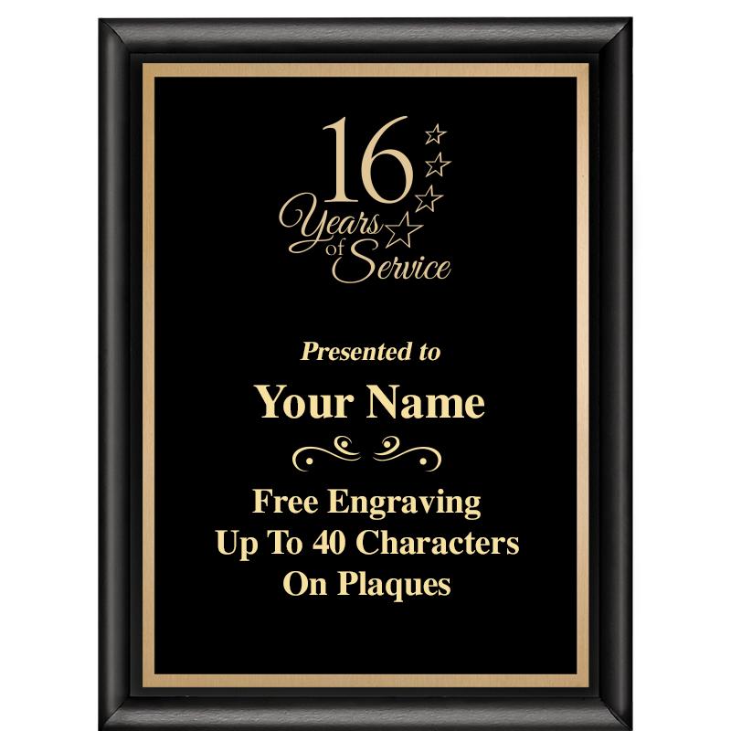 6X8 CLASSIC BLACK SHINY PLAQUE