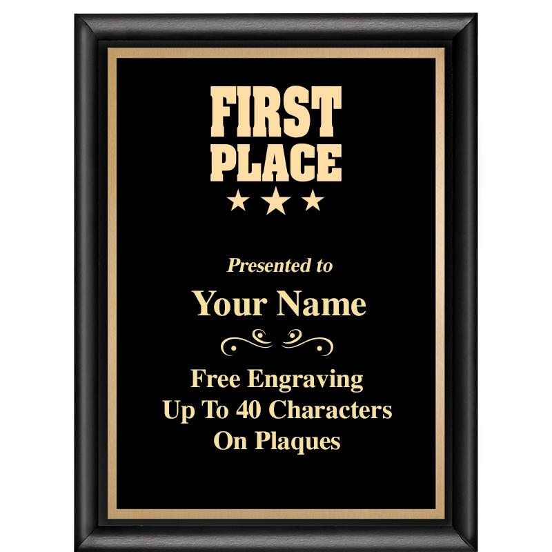 6X8 CLASSIC BLACK SHINY PLAQUE