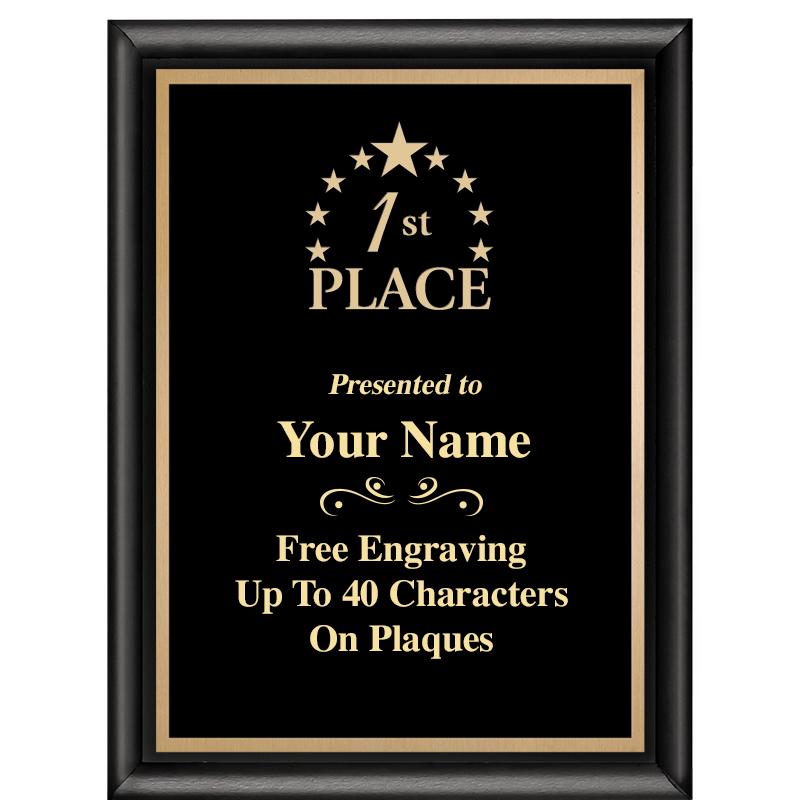 6X8 CLASSIC BLACK SHINY PLAQUE
