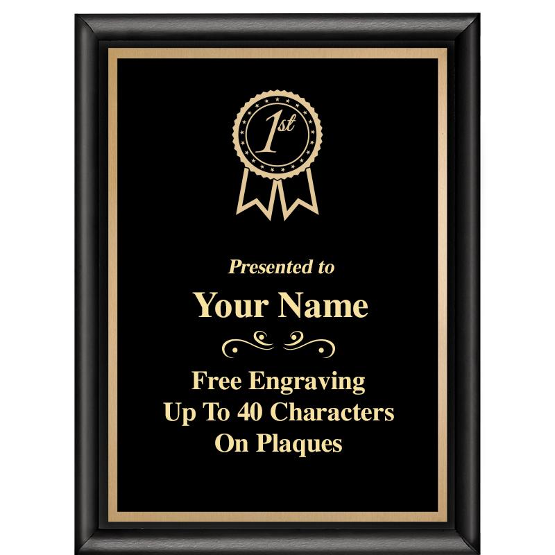 6X8 CLASSIC BLACK SHINY PLAQUE