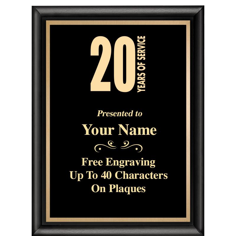 6X8 CLASSIC BLACK SHINY PLAQUE