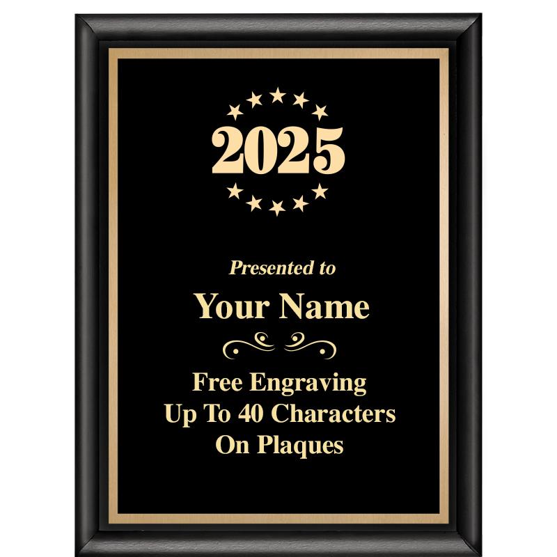 6X8 CLASSIC BLACK SHINY PLAQUE