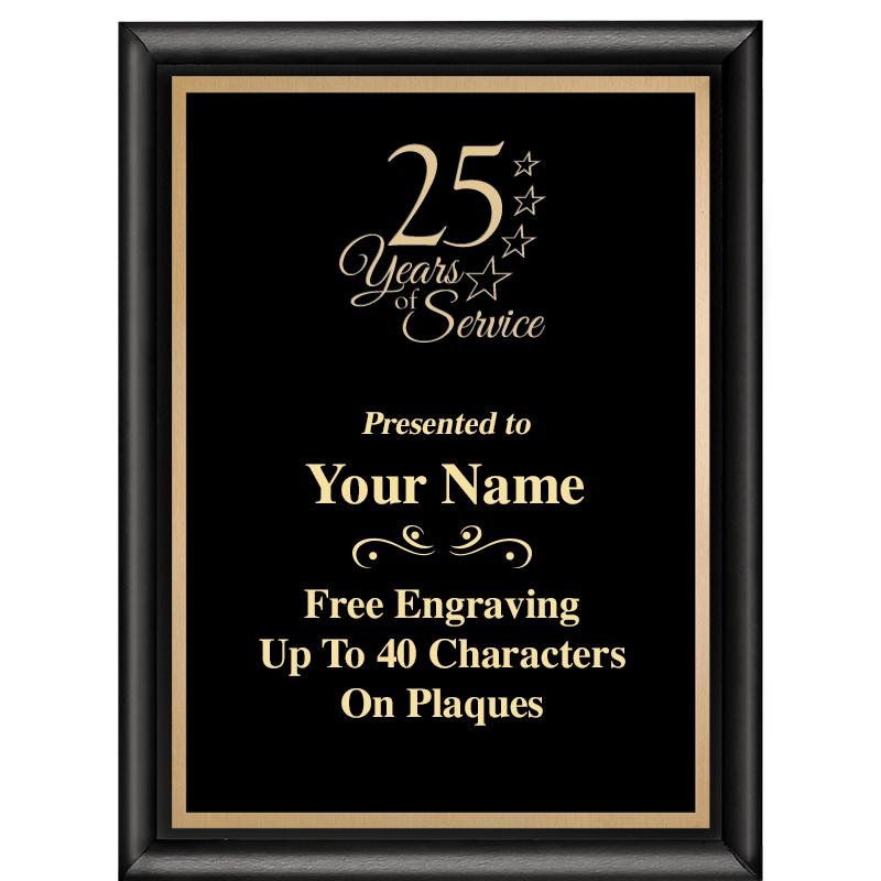 6X8 CLASSIC BLACK SHINY PLAQUE