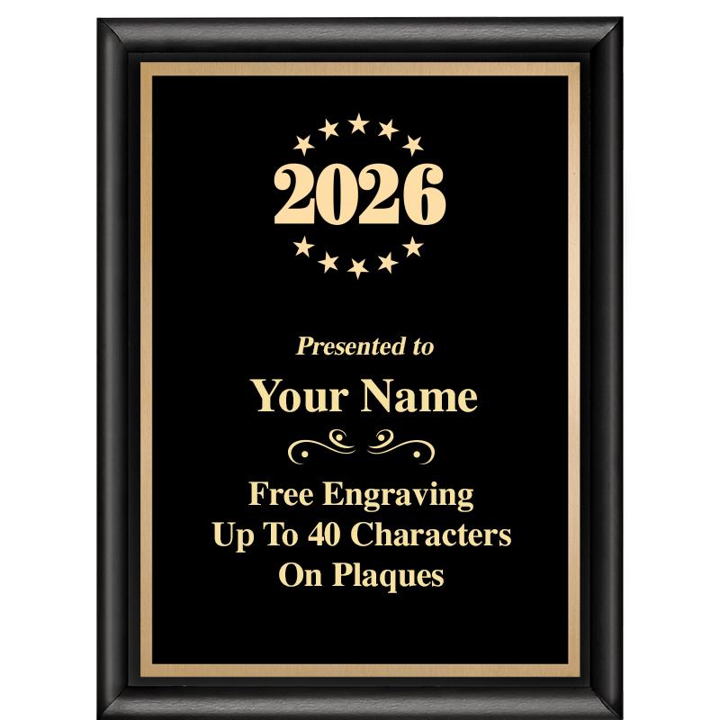 6X8 CLASSIC BLACK SHINY PLAQUE