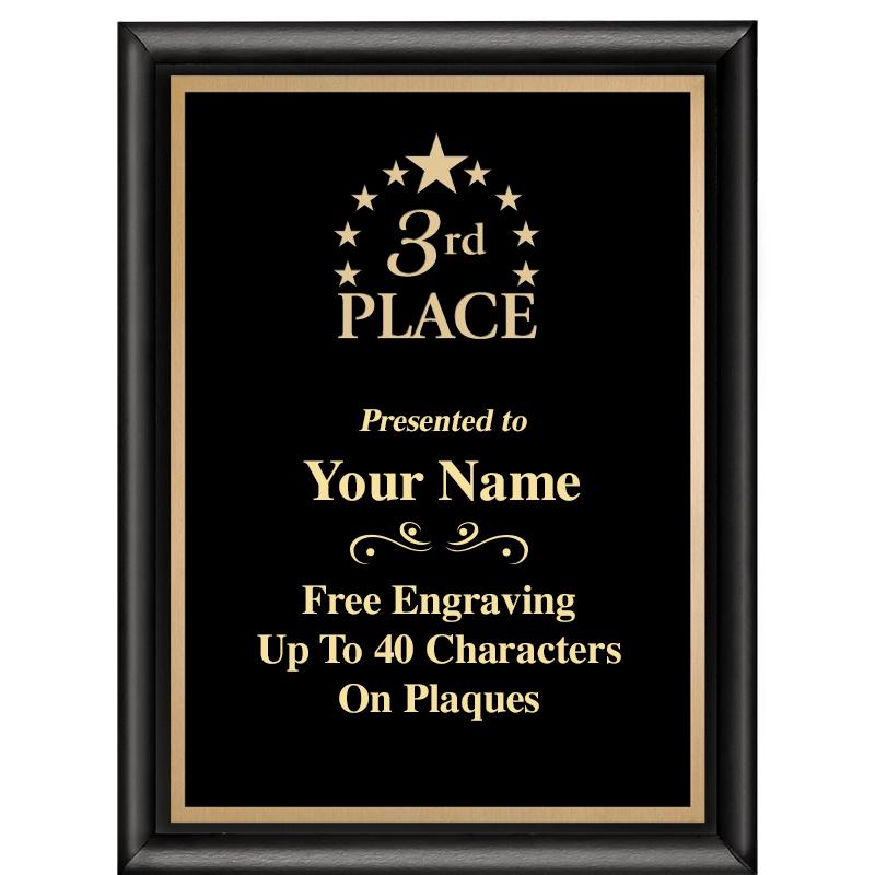 6X8 CLASSIC BLACK SHINY PLAQUE