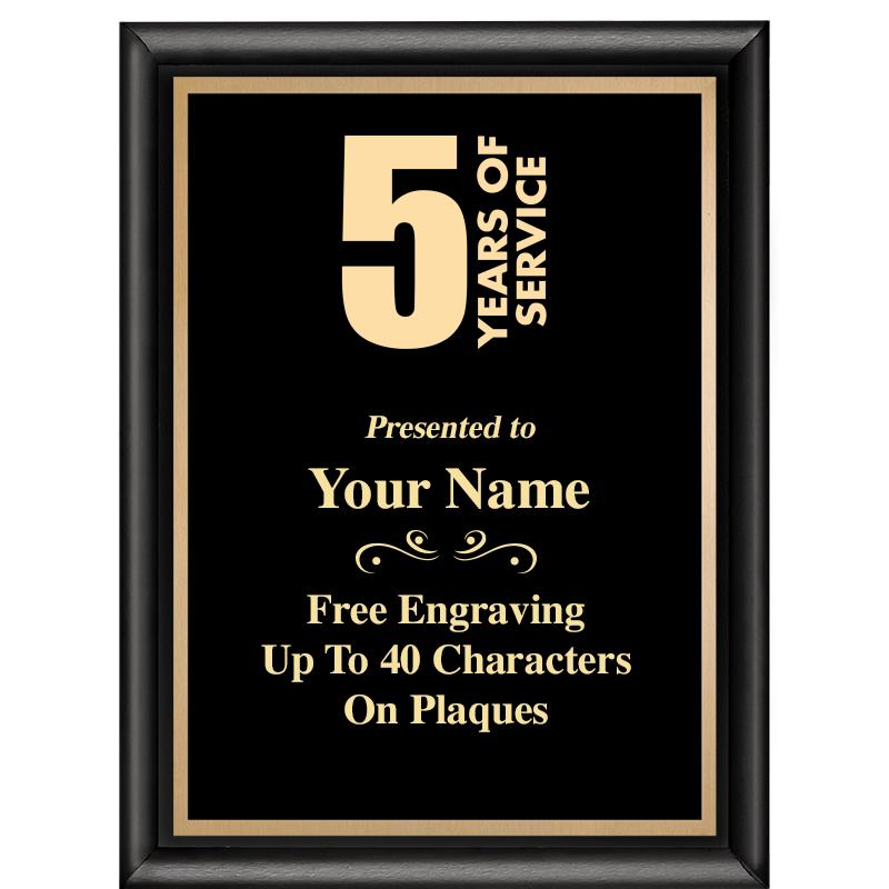 6X8 CLASSIC BLACK SHINY PLAQUE
