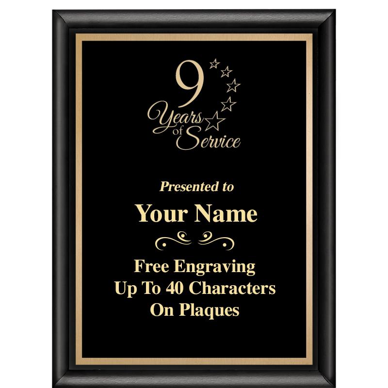 6X8 CLASSIC BLACK SHINY PLAQUE