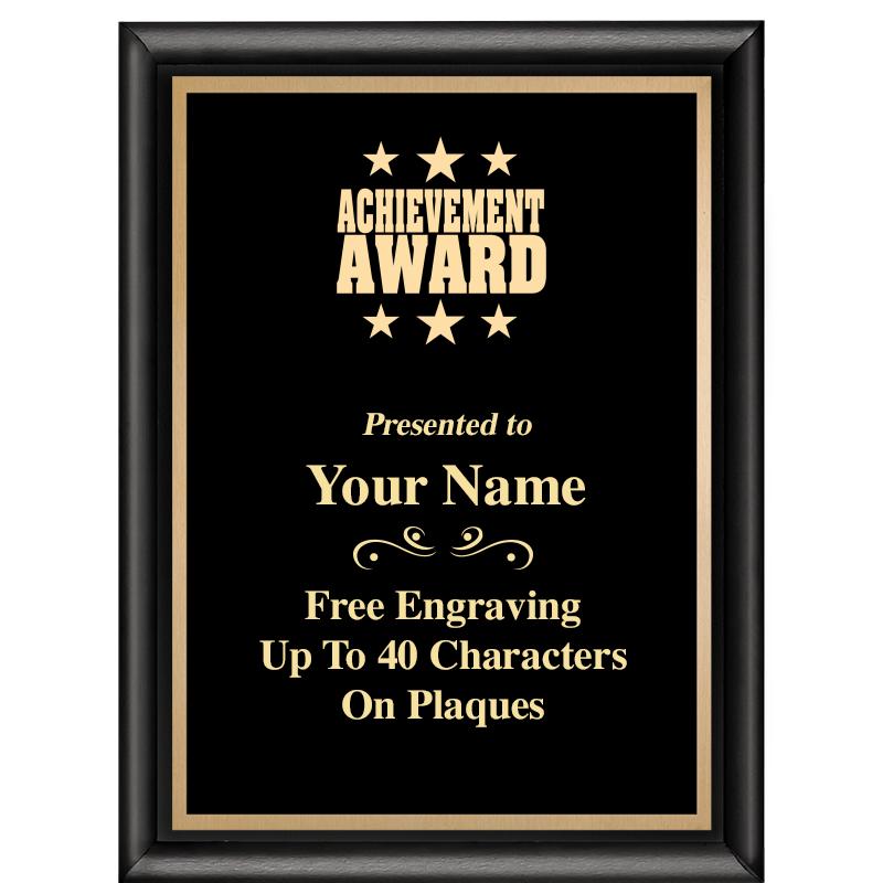 6X8 CLASSIC BLACK SHINY PLAQUE