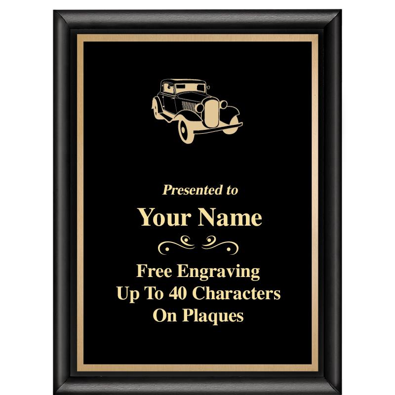 6X8 CLASSIC BLACK SHINY PLAQUE