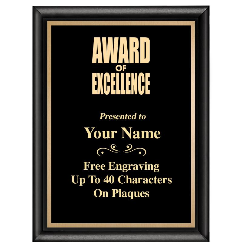 6X8 CLASSIC BLACK SHINY PLAQUE