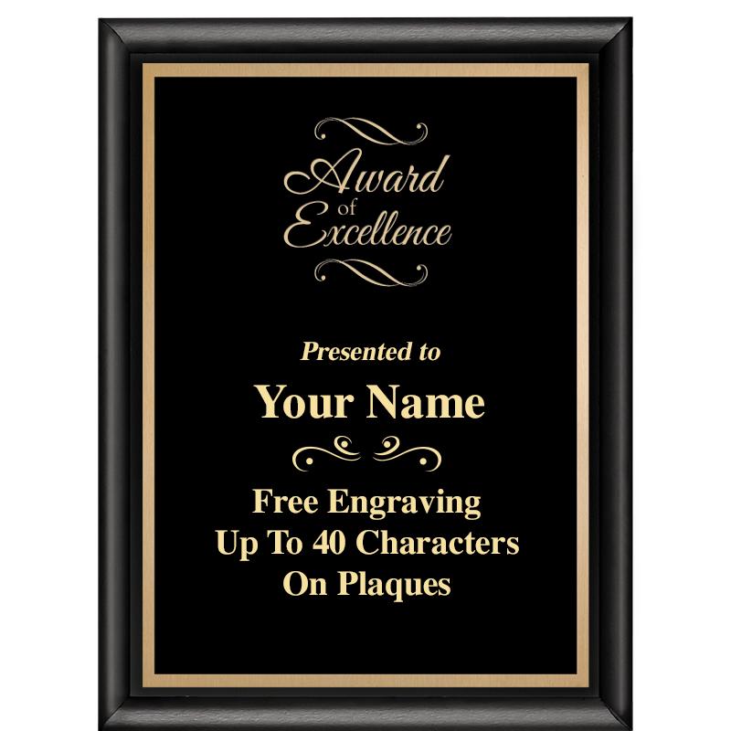6X8 CLASSIC BLACK SHINY PLAQUE