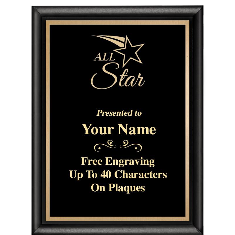 6X8 CLASSIC BLACK SHINY PLAQUE