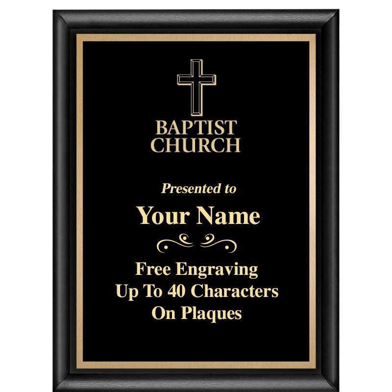 6X8 CLASSIC BLACK SHINY PLAQUE